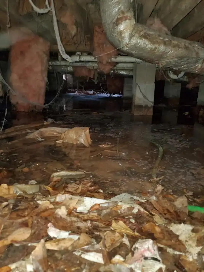 Crawl space flood assessment for Commercial Water Damage Restoration in Hudsonville